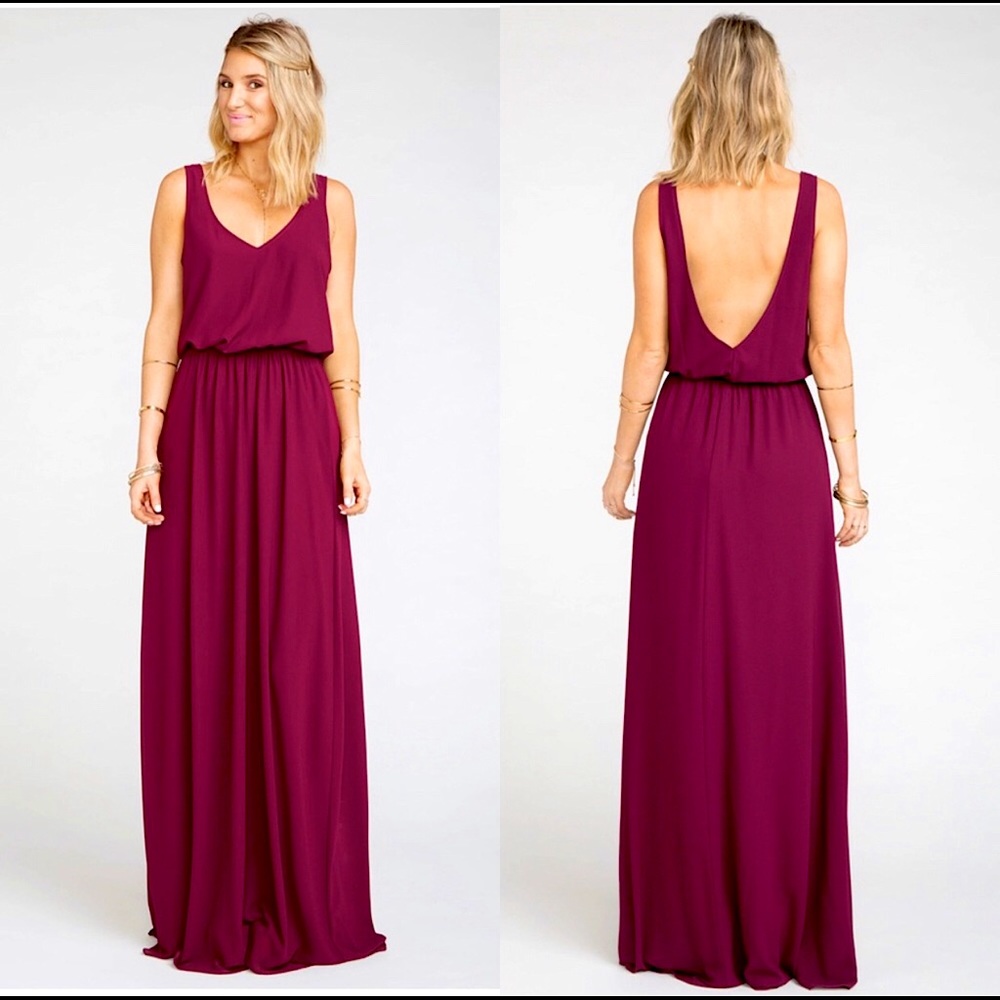NWT SMYM Kendall Maxi Dress in Merlot Chiffon